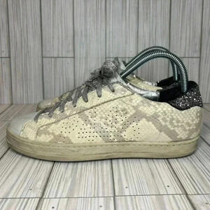P448 John Sunset Glitter Leather Snake Print Sneakers Women's 38/7.5-8 Shoes